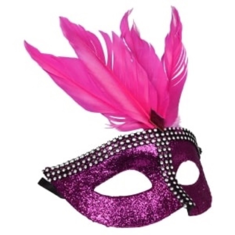 PINK MARDI GRAS MASK NWT